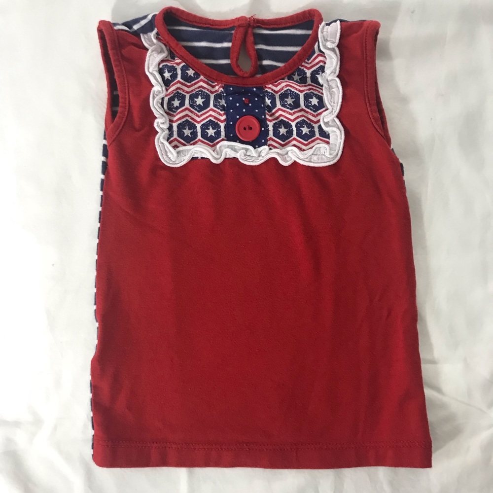 Persnickety Patriotic blouse. Sz 18-24 months.